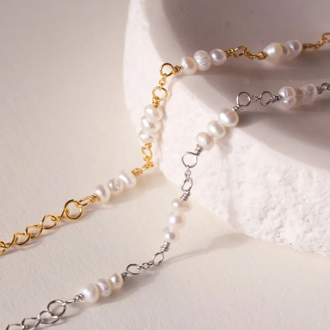 Minimalist Multi Pearls Charm Bracelet Handmade Gemstone Bridesmaid Gift Dainty Pearl Bracelet for Women Jewelry