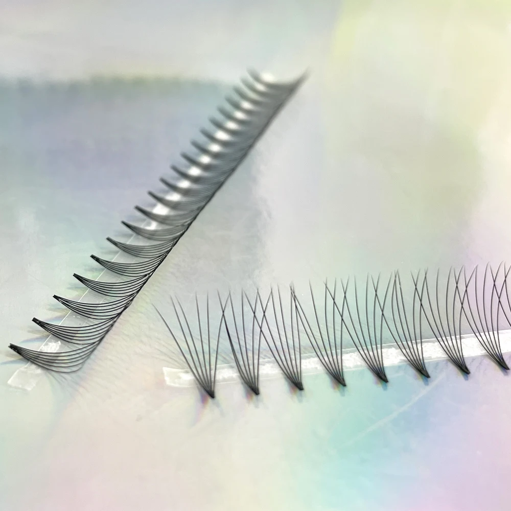 Extension Premade Fans Korean PBT Material Big Trays Lashes Pointy Base Fan Pro Made Fans Mink Natural Long 1 Tray