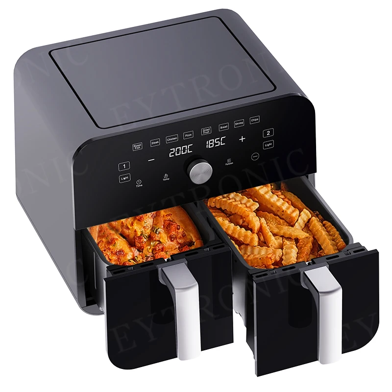 Skyson double zone air fryer with dual basket 4.5L+4.5L big capacity smart digital display air fryer