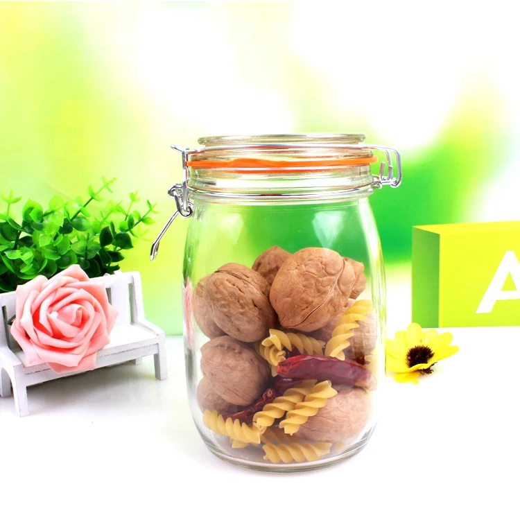 Wide Mouth Mason Jars with Hinged Lids for Fermenting, Canning, Preserving