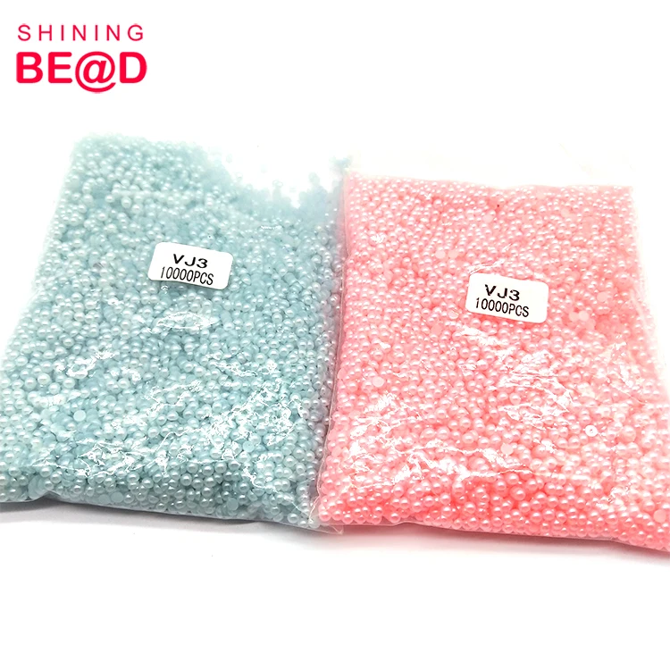 Разноцветные 3 мм искусственный жемчуг ABS пластиковые полукруглые плоские бусины для дизайна ногтей ювелирные изделия ручной работы аксессуары