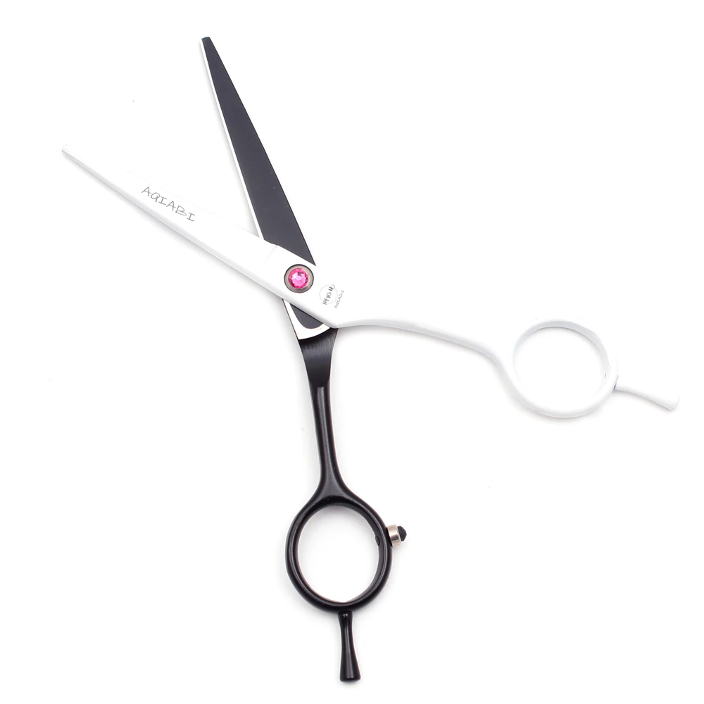 Hairdressing Scissors 5.5' JP Stainless Cutting Scissors Thinning Shears Hairdressing Scissors Finger Rest White A1012