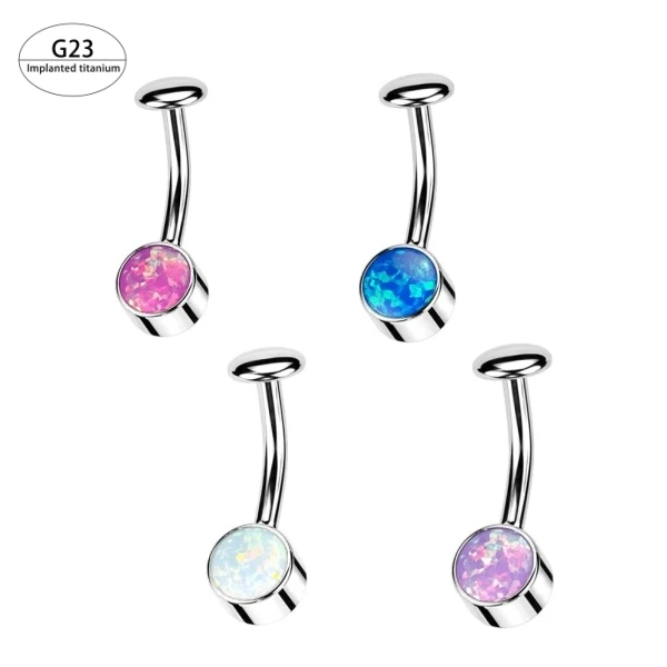 Wholesale G23 Implant Grade Titanium Opal Navel Piercing Floating Belly Jewelry Belly Button Rings