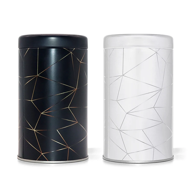 round color tea tins 4 oz airtight food grade Matcha powder tin cans coffee tin with degassing valve