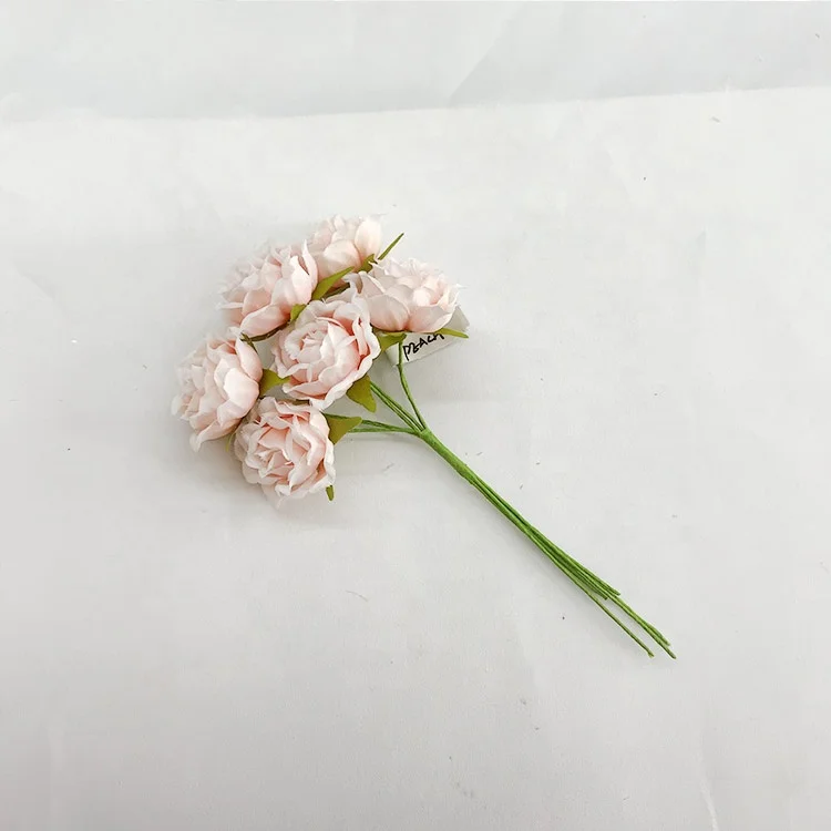 New 6pcs bundle mini artificial rose flower bouquet wedding decoration