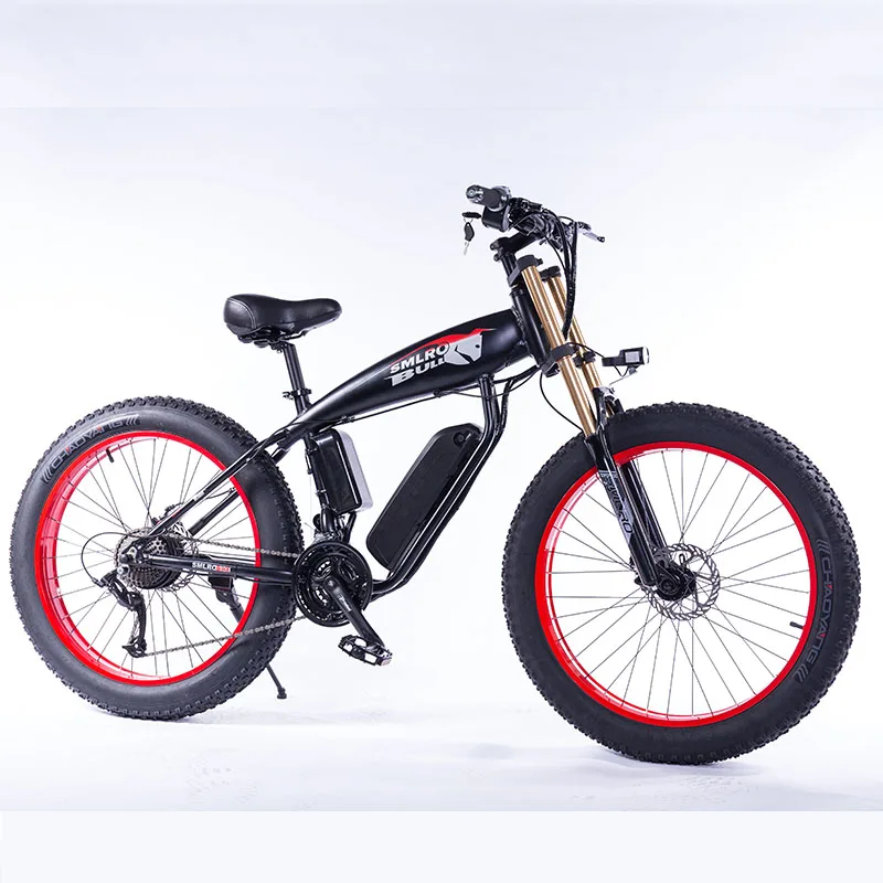 Новейший электрический велосипед 48V 350W 10AH Мужская горная фара для электровелосипеда в 21 скорость 26 дюймов жира шин дорожный снежные велосипедные педали
