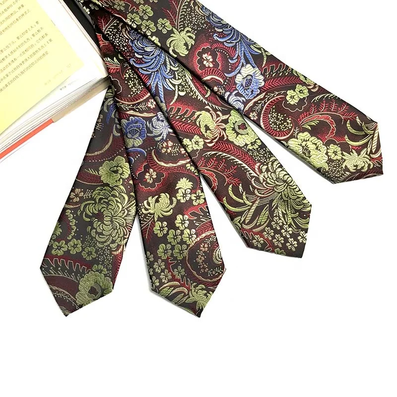 China OEM&ODM   Necktie Supplier  Mens Novelty Necktie Paisley Floral Ties Wholesale