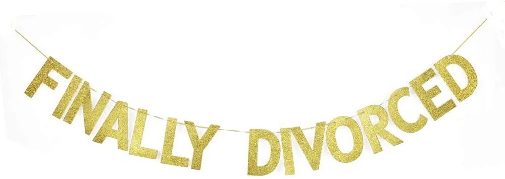 Gold Gliter Paper Divorced AF Banner Finally Divorced Boy Bye Banner Happy Divorce Party Sign Decorations