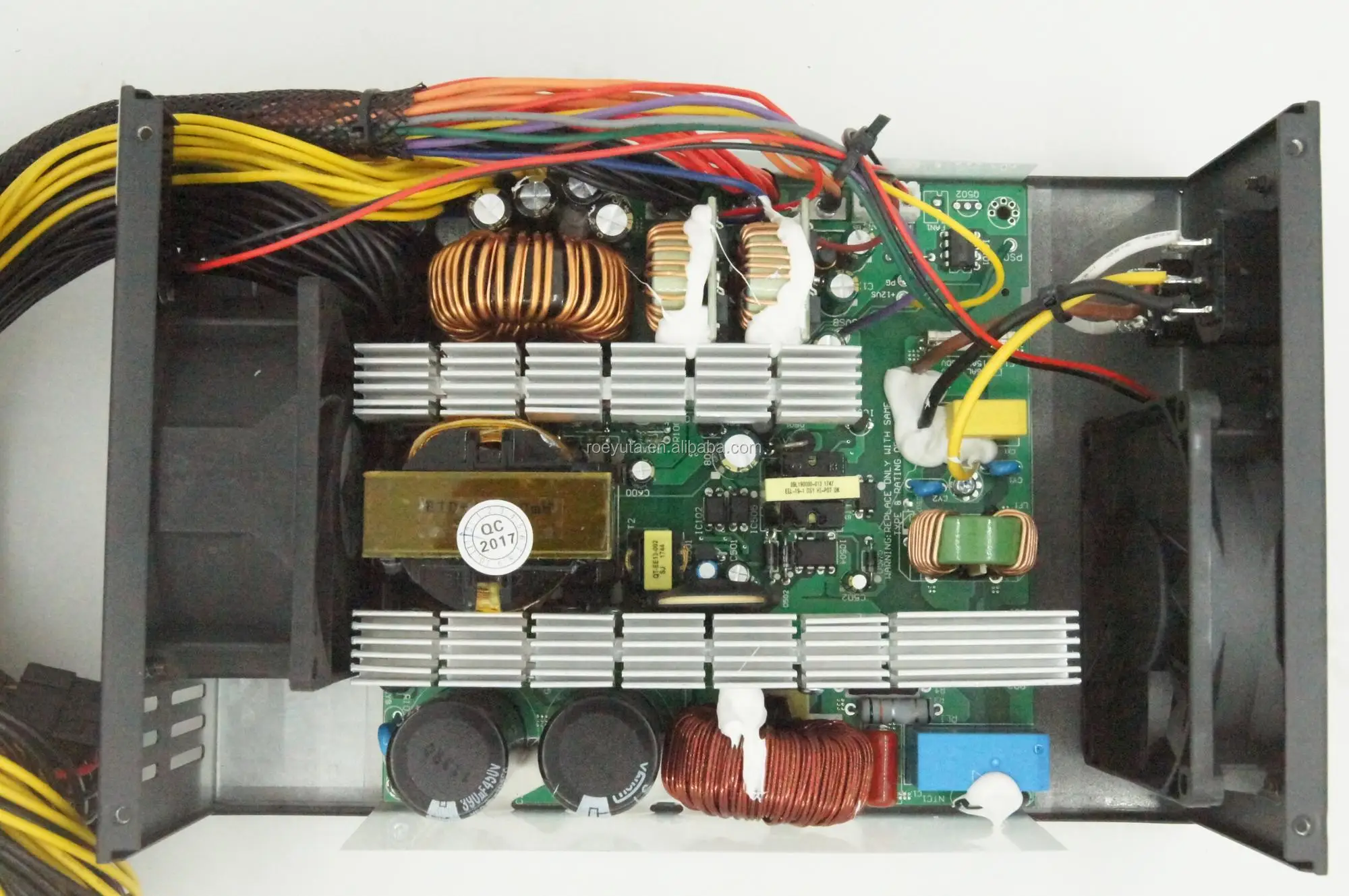 Roeyuta JLN-2000A 2000W AC180-264V Wide Voltage ATX Game DIY Server  GPU Power Supply 16pcs 6+2pin