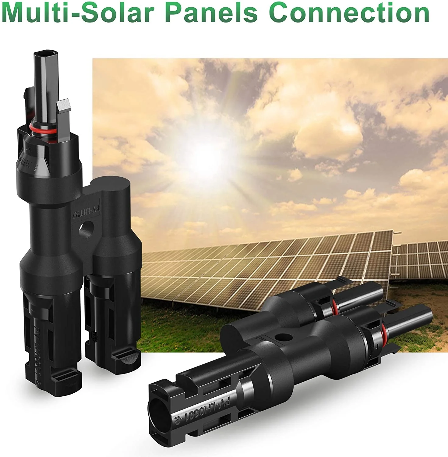 Solar Connectors 30A Y Branch Parallel Adapter Solar Cable Connectors Solar Panel Connectors Wire Plug Tool Kit for Solar Panel