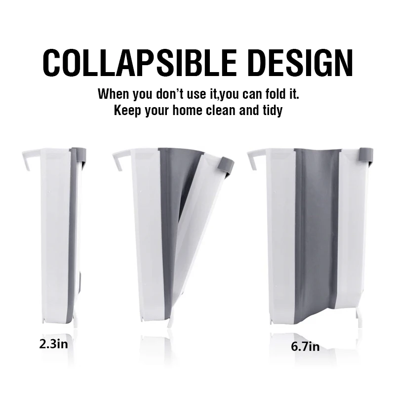 Creative Kitchen Trash Can Cabinet Door Wall Hanging Folding Bucket Garbage Bin Container for Kitchen bathroom