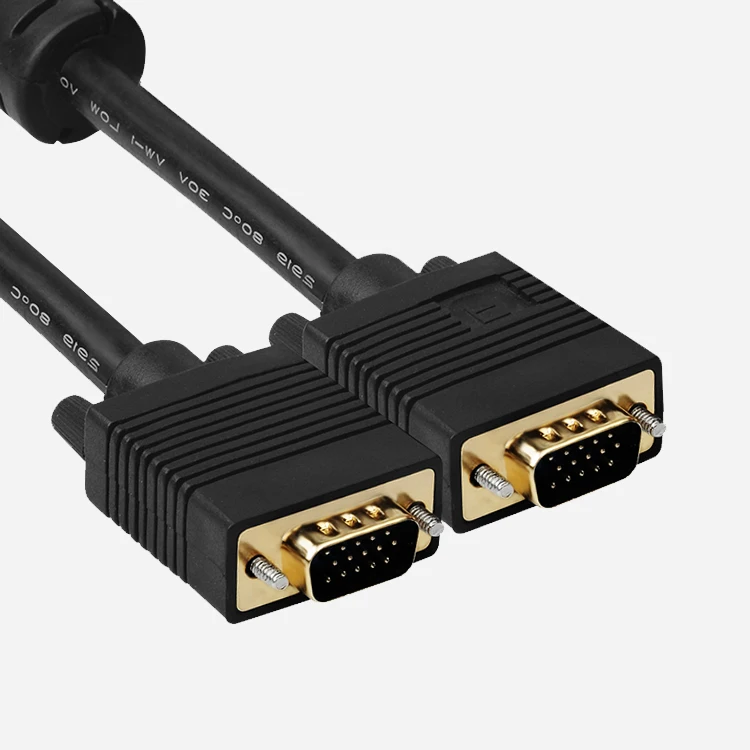 Vga к адаптеру vga 15 контактов Позолоченный разъем мужской женский черный в аудио-видео кабели