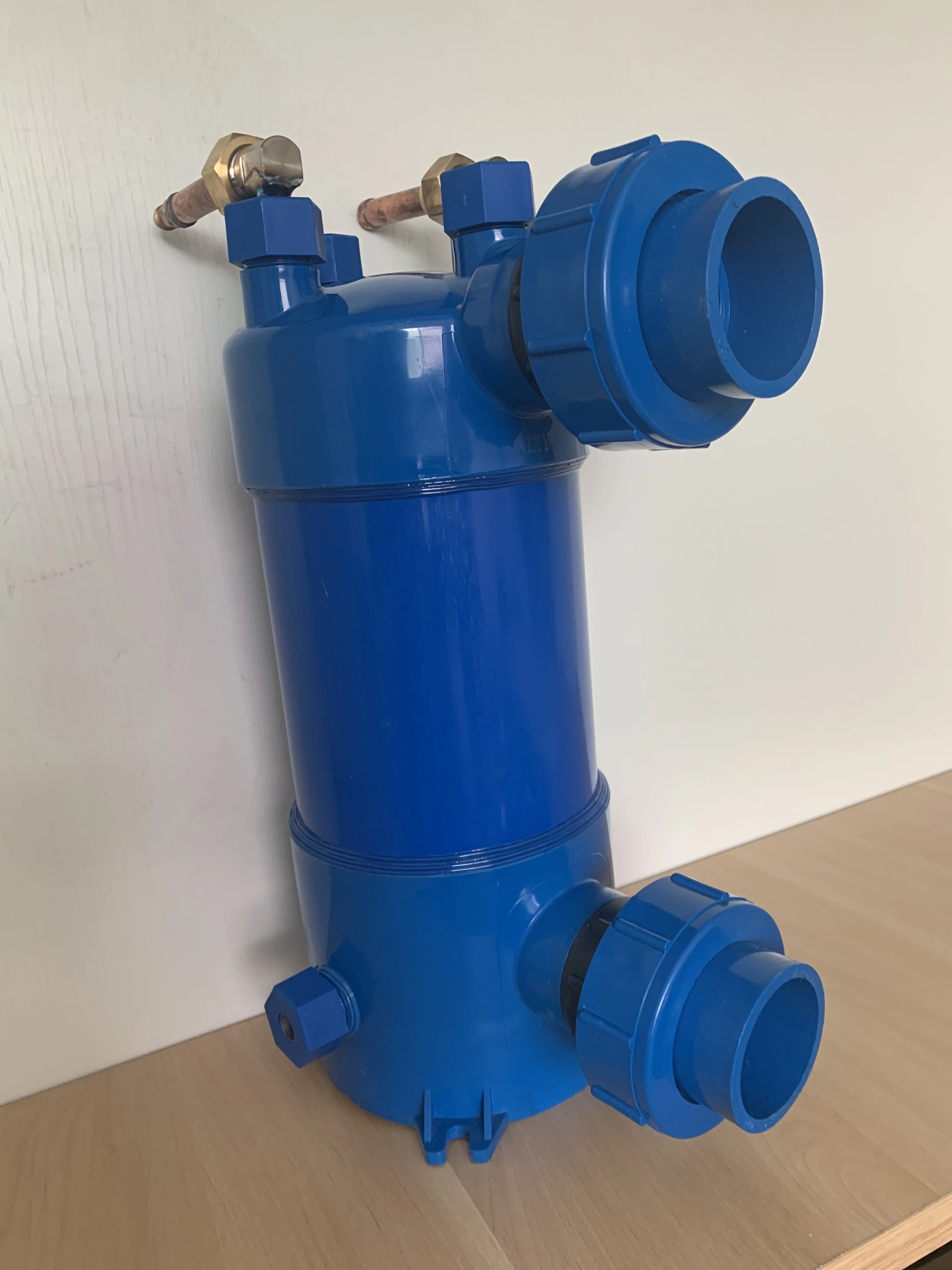 Screwed titanium tube pvc shell heat exchanger/PVC shell titanium coil tube heat exchanger for aquarium chiller