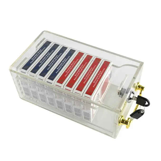 YH Factory Price Acrylic Plastic NiuNiu Game Poker Cards Holder Box With Lock