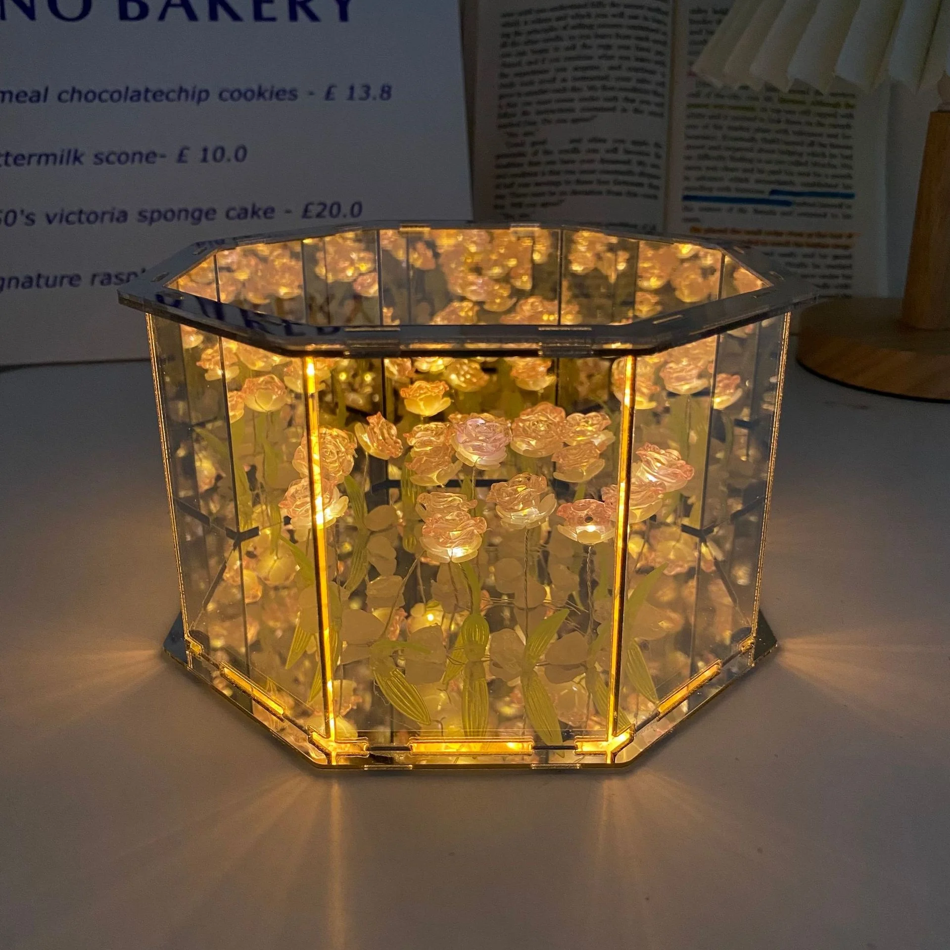 Octagonal Tulip Night Light DIY Tulip Lamp Bouquet Lights up Flowers Christmas Bedroom Decoration Night Light