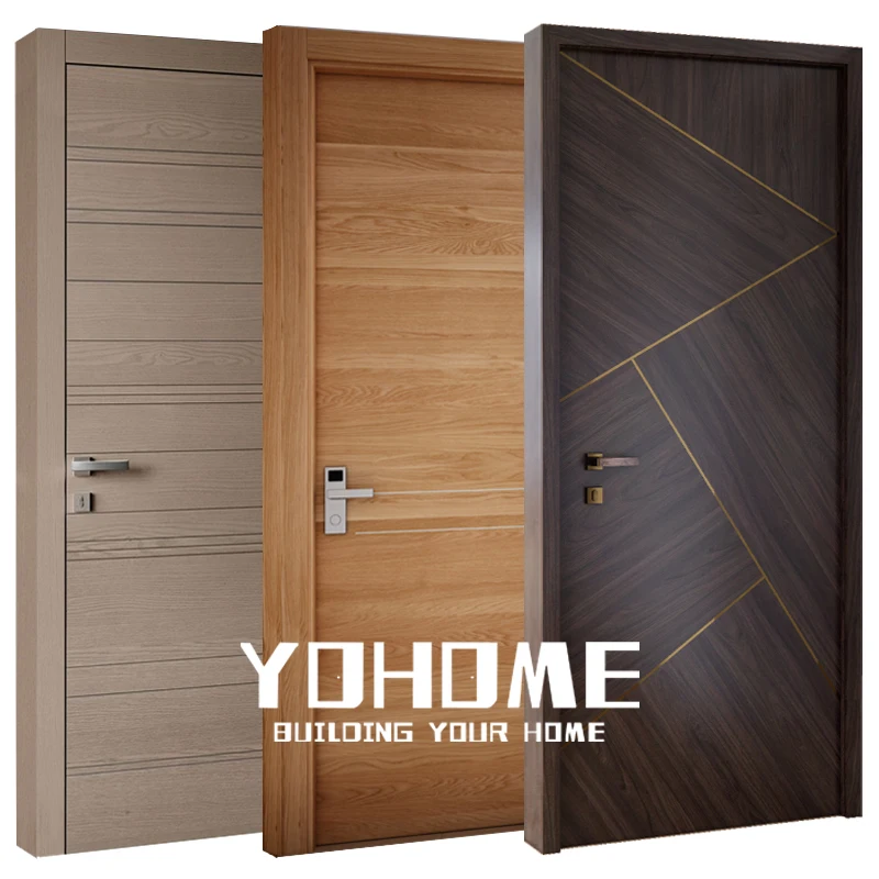 China wholesale wooden single door designs Italian solid core interior doors for apartment inside walnut bedroom door designs