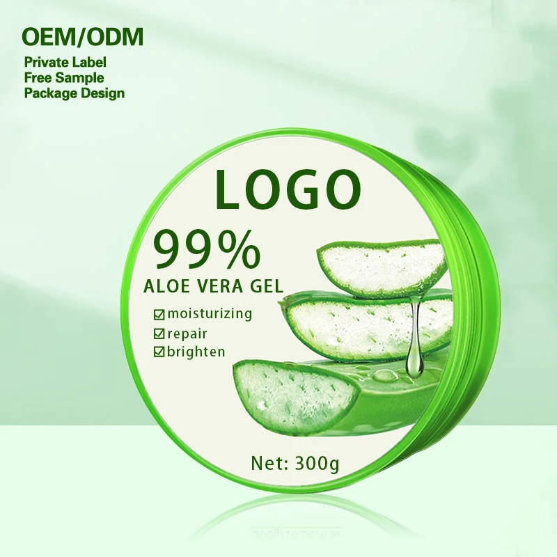 Private Label  Skin Repairing Smoothing Gel Aloe Vera Face Cream Natural Organic 99% Pure Aloe Vera Gel For Face Care