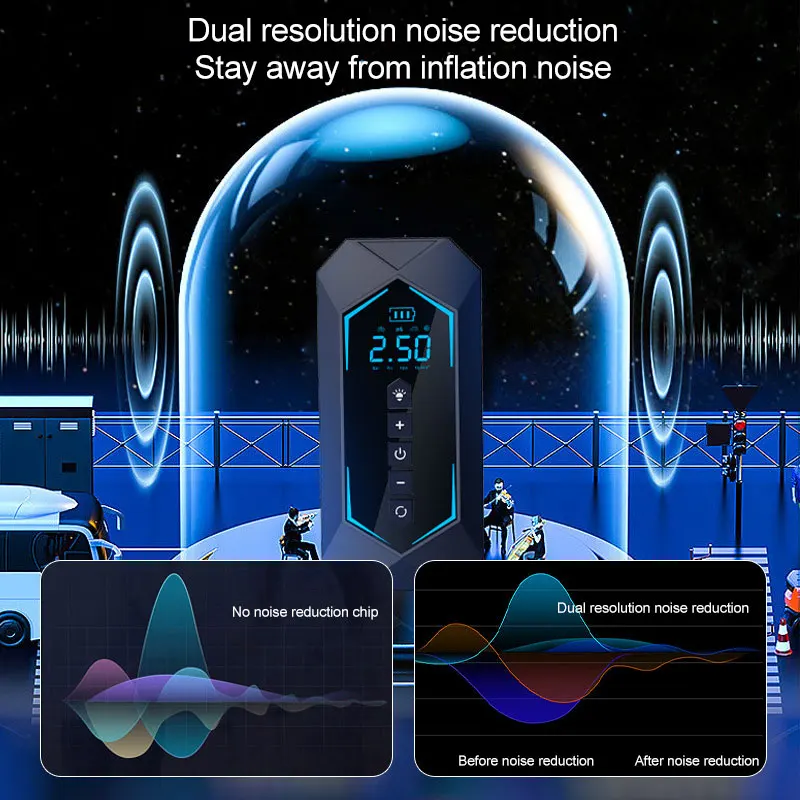 12V Portable Tyre Inflator Mini Rechargeable Cordless 150 PSI Automatic Digital Wireless Electric Car Air Tire Compressor Pump