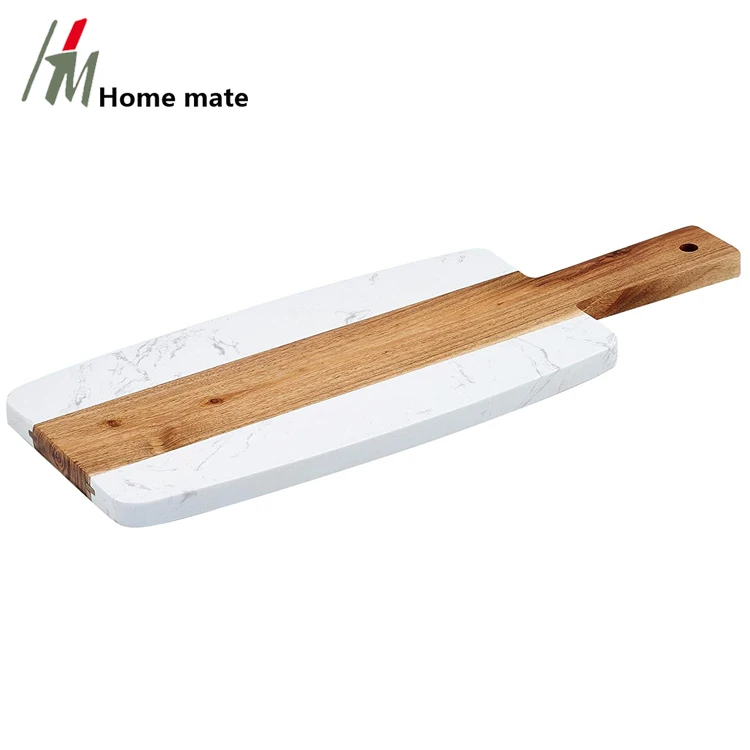 New Product Home Decoration 38x18cm Rectangle Natural Marble Wood Cutting Board