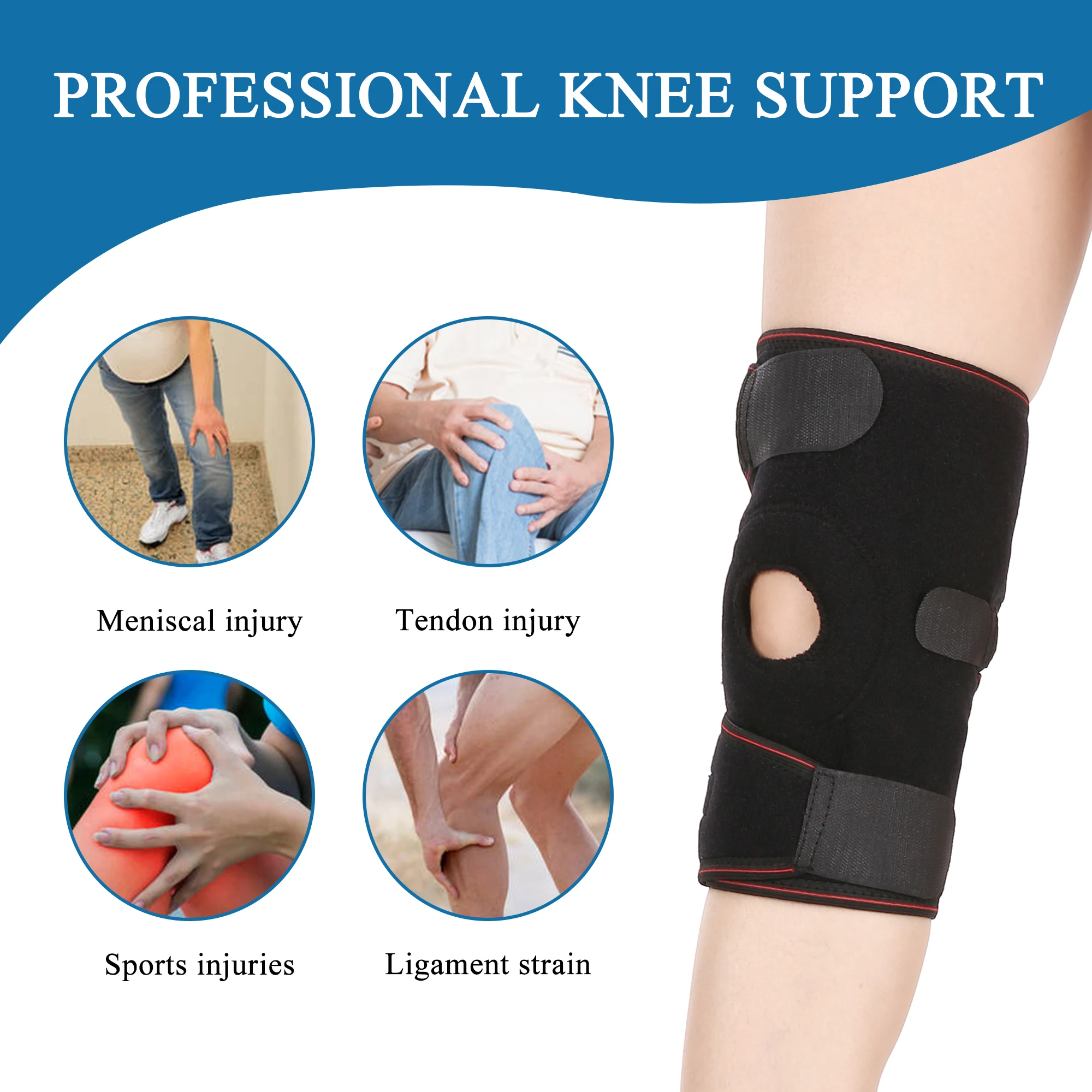 Lateral patellar stabilizer with knee joint support belt dislocation subluxation patellofemoral pain knee bone tracking