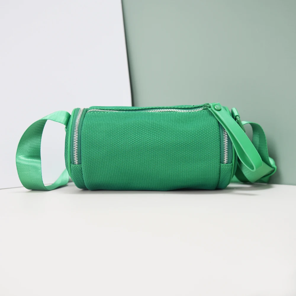 2023 Summer Women macaroon Neoprene Nylon Candy Barrel Shape Crossbody Bag Handbag