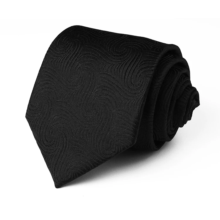 China Manufacturer High Quality Wholesale Custom Logo Black Silk Tie