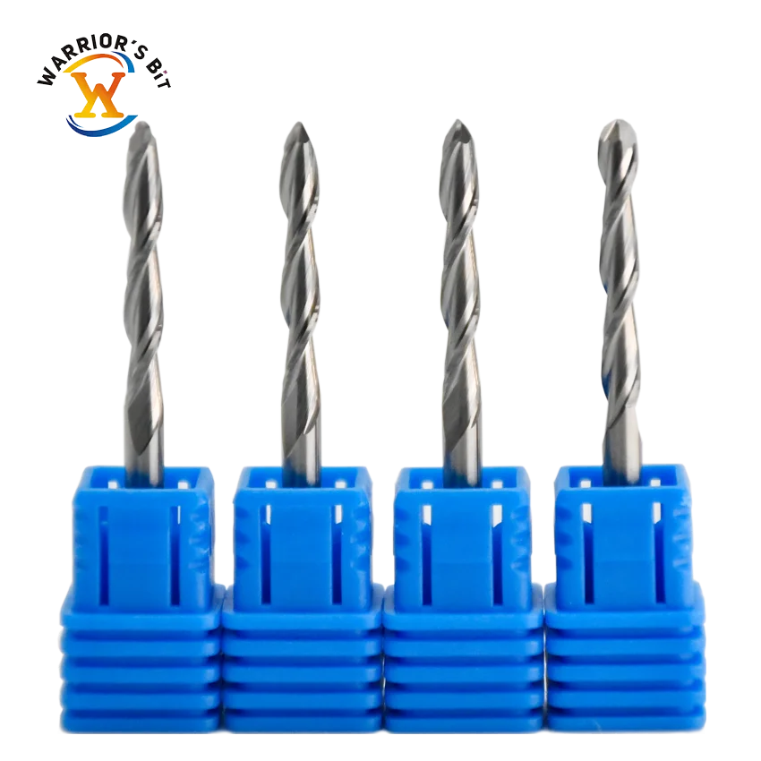 3.175mm Double Edge Ball End Milling Cutter Relief Engraving Machine CNC Controlled 2 Flutes Spiral Cutter OEM Customizable