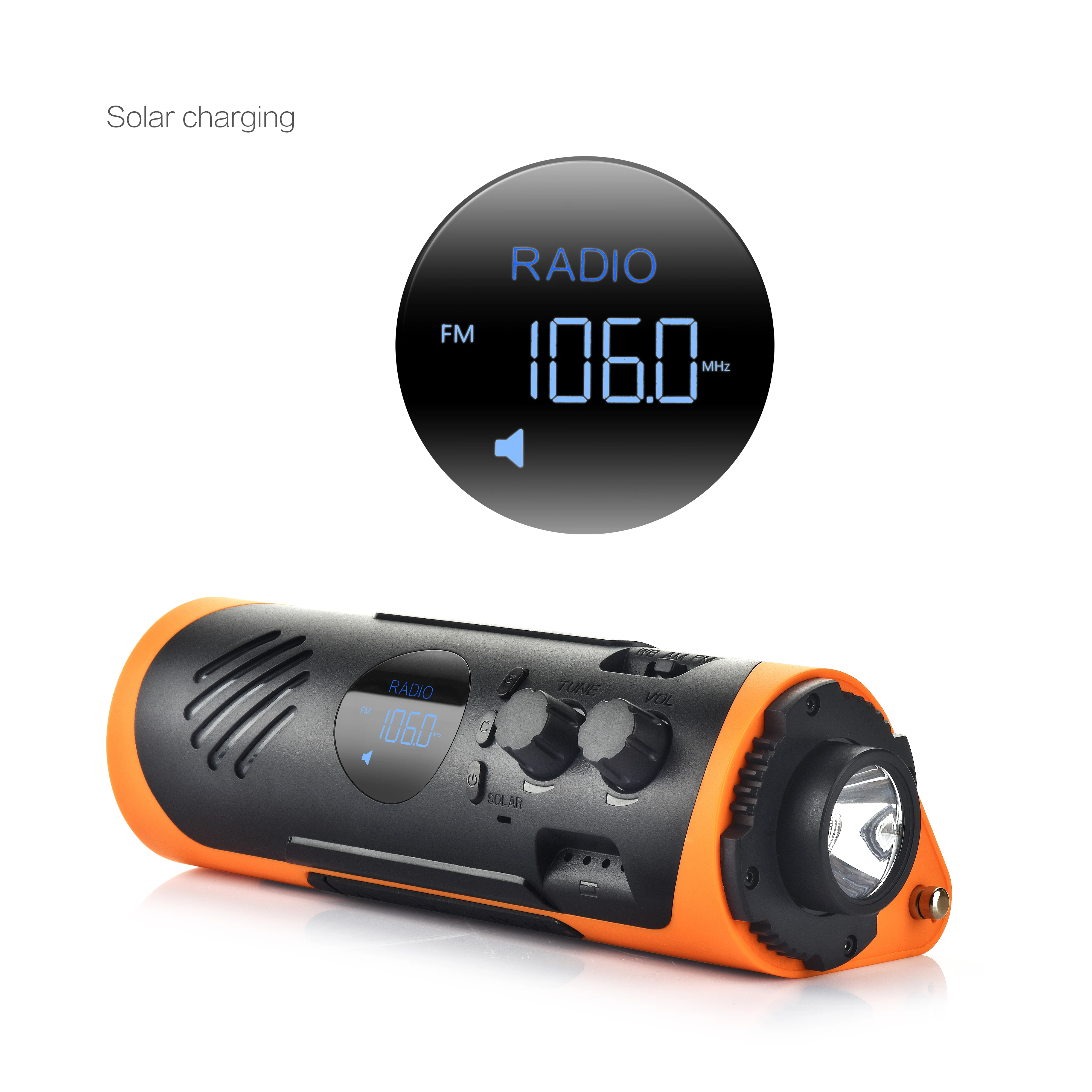 2200mah 7000mAh Hand Crank Solar Powered Radio Disaster Emergency Radio WF-2RO1A