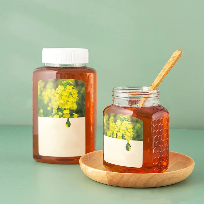 R 2024 New 300g 500g 700g 1000g Food Grade PET Plastic Honey Reflux Bottle Jar Peanut Pepper chili Sauce Containers With Top Cap