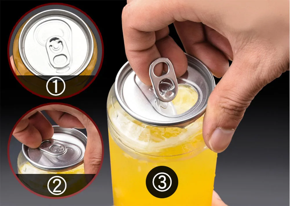 Can Juice Bottles Transparent High Quality Plastic Silver PET Aluminum Customized Beverage Round Pop Can Pet Can 330ml Slim 57mm