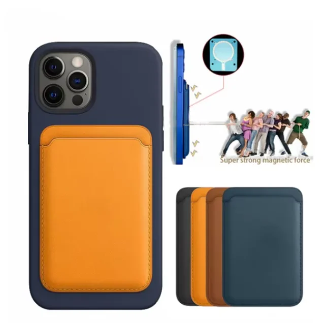 New Arrival Magnetic Wireless Wallet for iPhone 12 11 13 14 15 16 Leather Card Holder Accessories with Various Colors