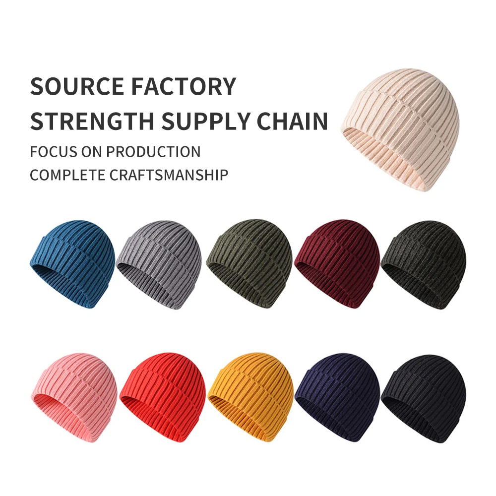 Ai-Mich High-Quality Custom Warm Beanie Sports Wear Knitted Custom Ski Skull Beanie With Logo