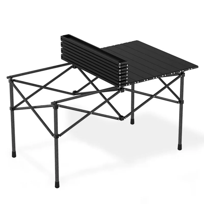 Outdoor folding table and chair set portable egg roll integrated tabletop dining table picnic camping barbecue table