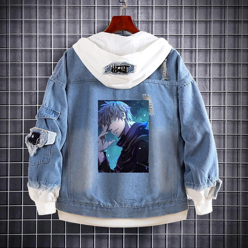 Knotweed Hisahito Fushiguro Megumi Gojo Satoru Denim Jacket JUJUTSU KAISEN Anime Denim Sweatshirt
