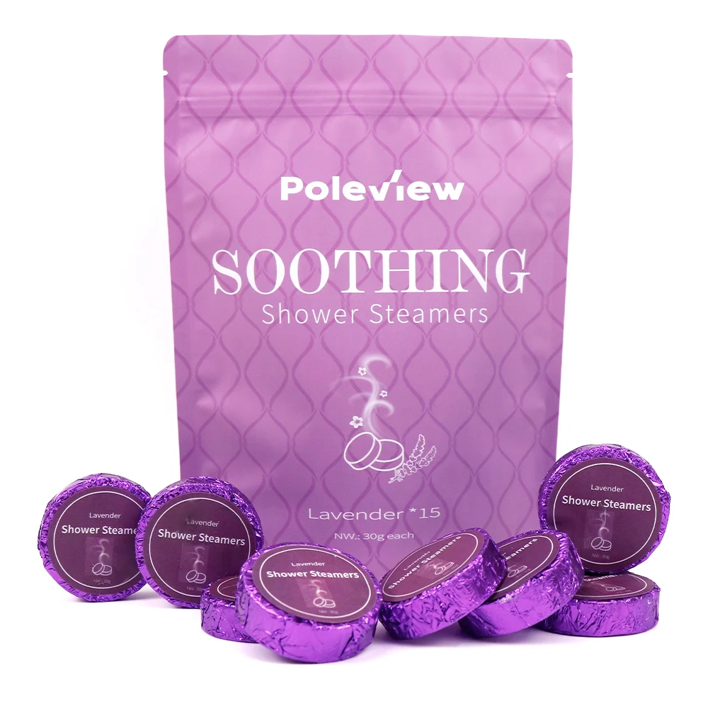 15 Pack  Natural Ingredients Natural Lavender Shower Steamers Aromatherapy For Bath Gifts