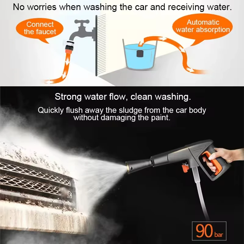 Portable Electric High Pressure Car Washing Machine 1200W Household Self Priming Dual-purpose High Pressure Car Washing Machine