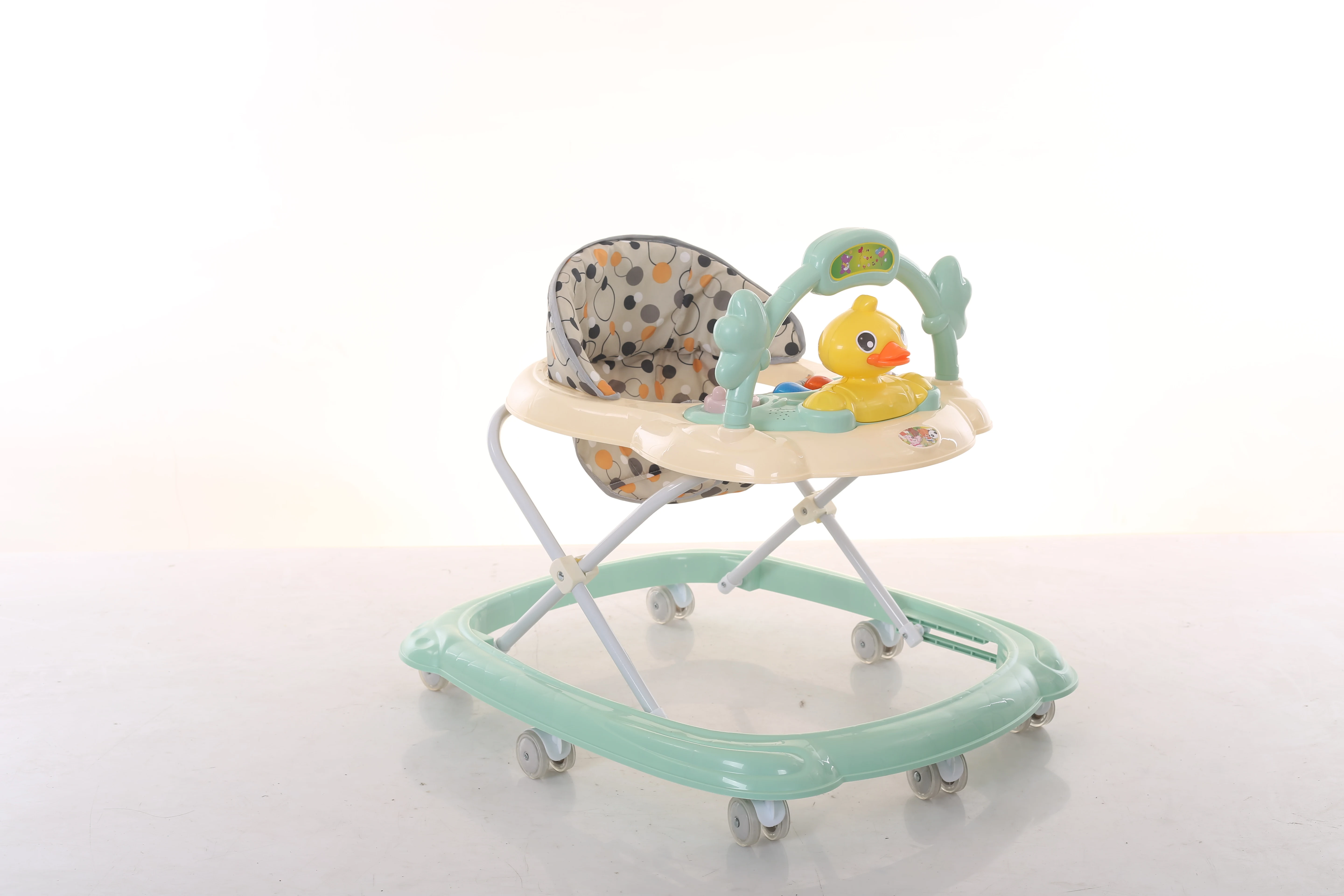 
Cute yellow duck 8 wheels baby walker with music 805Y 