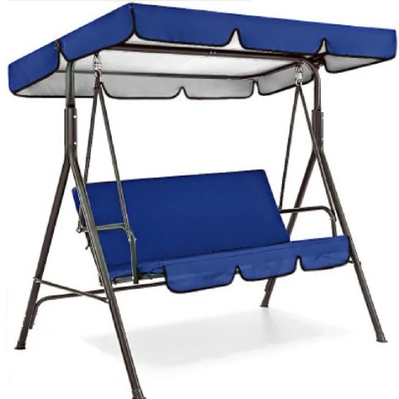 Outdoor Furniture 3 Seats Swing Chair with Canopy Water Repelling Material Mental Frame