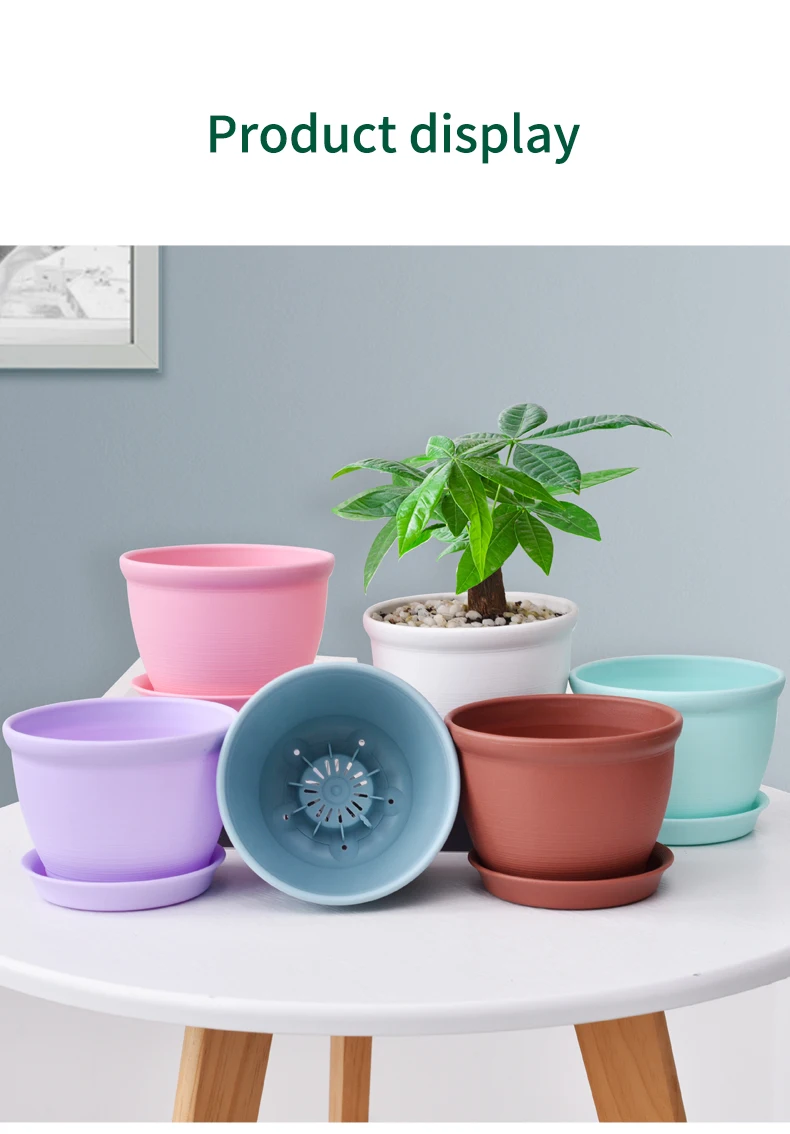 Marble Appearance Deepbang  Tell Threaded Flower Pots Indoor Green Plant Pot High Simulation Pot Flower for Planting