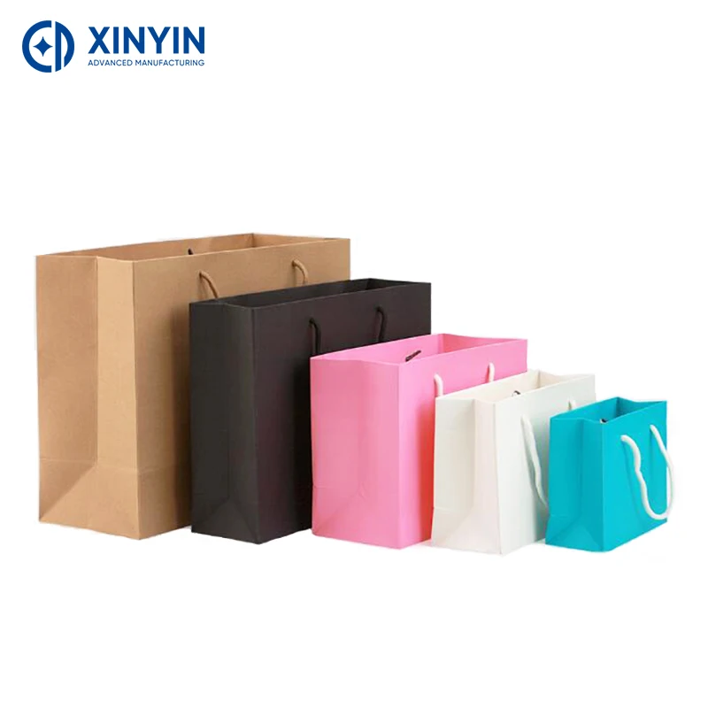 Customized Logo  Advertising Printed Laminated large paper bag logo design promotion luxury clothing paper bags