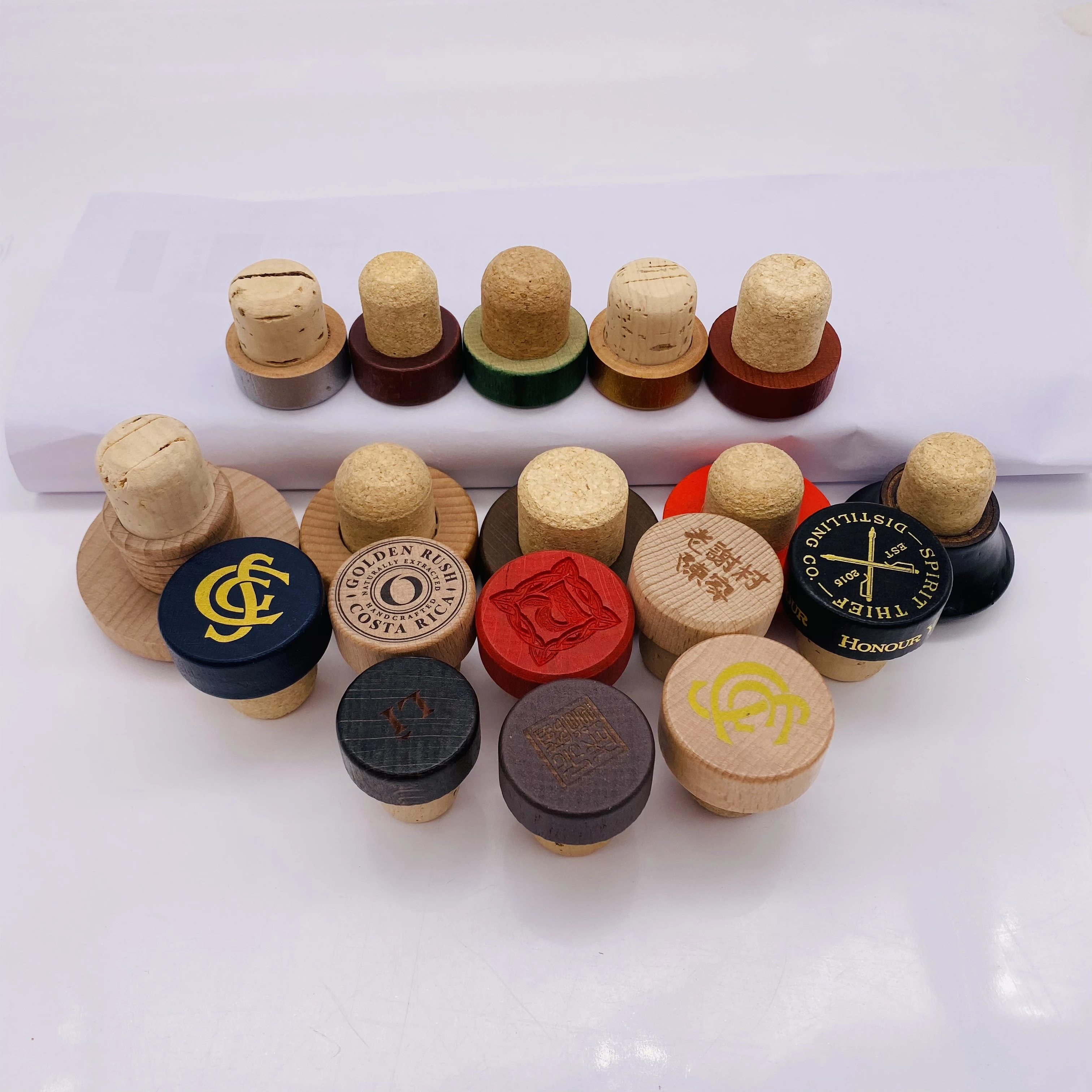 Popular Household High-end wood lid cork ball stopper cork stopper size Champagne Wine Stopper