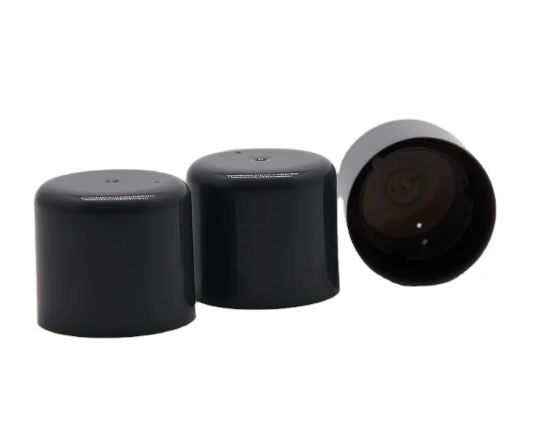 Black Color Double Wall Plastic Caps For Aerosol Spray Bottles Manufacturers
