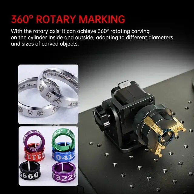 DAJA S4 Small Mini Optical Rotary Color Metal Jewelry Ring Bracelet Dog Tag Granite Fiber Laser Engraving Machine