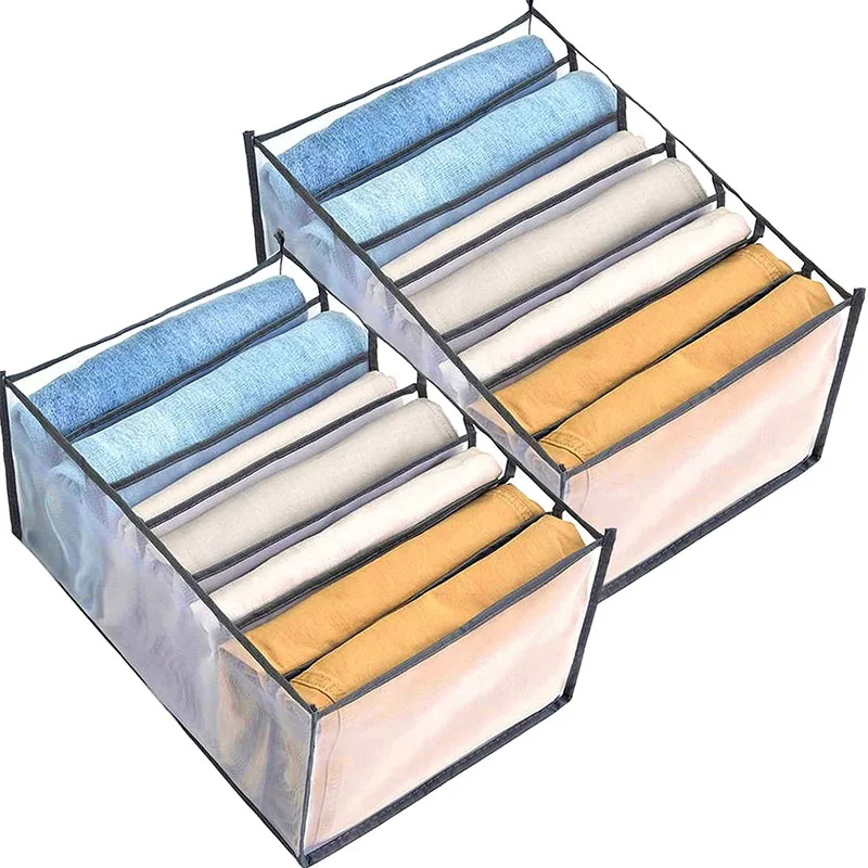 Clothes Organizers Jeans Mesh Storage Box Wardrobe Clothes Organizer Washable Closet Organizers for Drawers