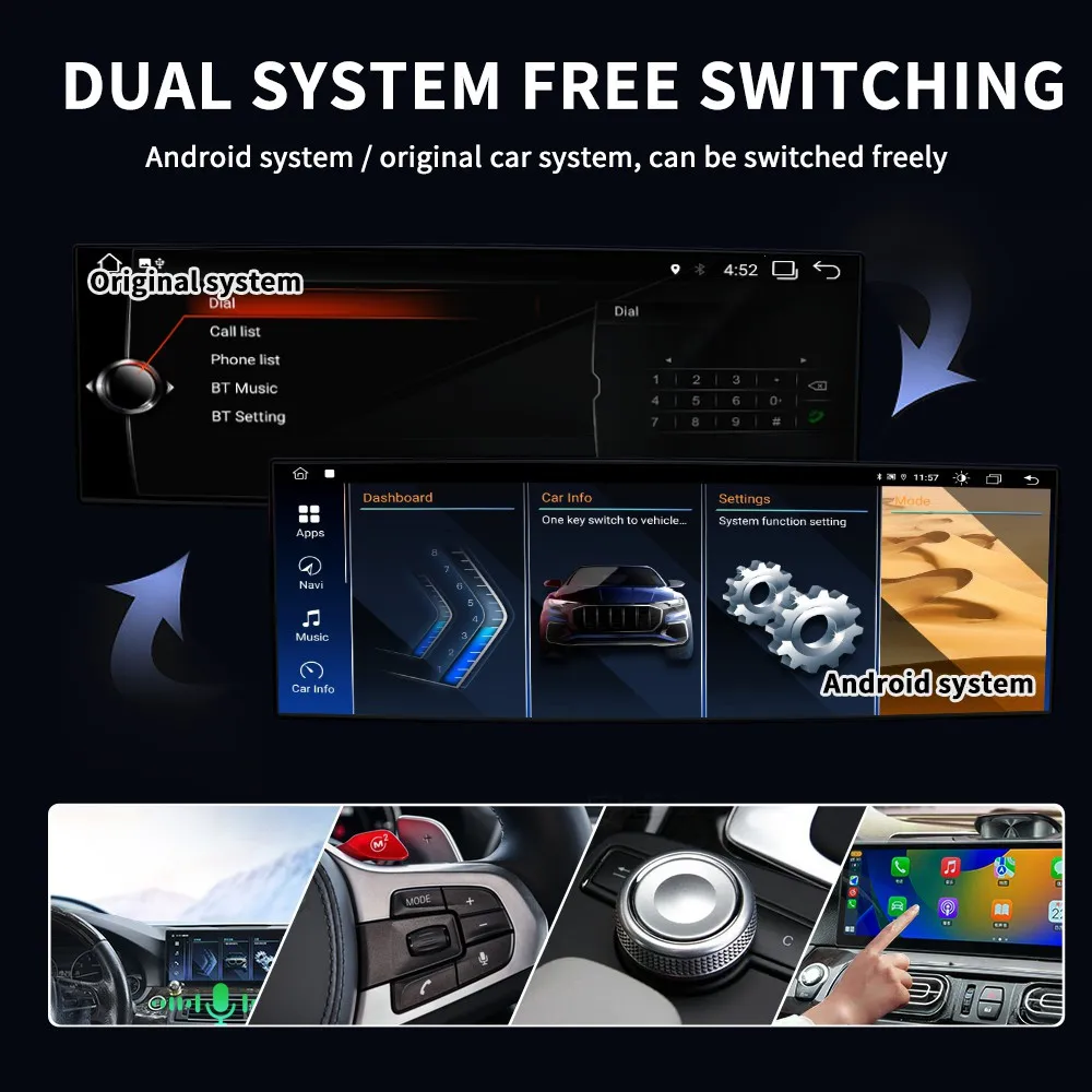 Автомагнитола 14 9 дюймов для Android 13 BMW 5 серии F10 / F11 2011-2016 CIC NBT Carplay AutoRadio мультимедийный видеоплеер 8 + 256