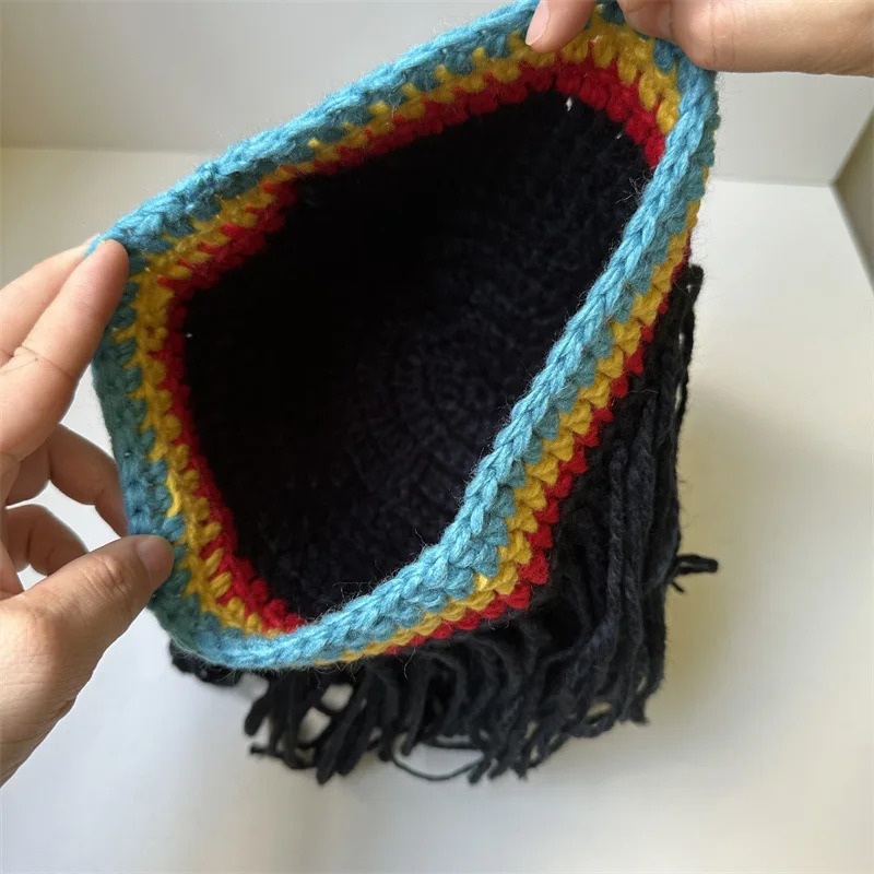 Wholesale Funny Wig Beard Hats Handmade Knitted Jamaican Rasta Beanie Hat with Dreadlocks Christmas Halloween for Men Women