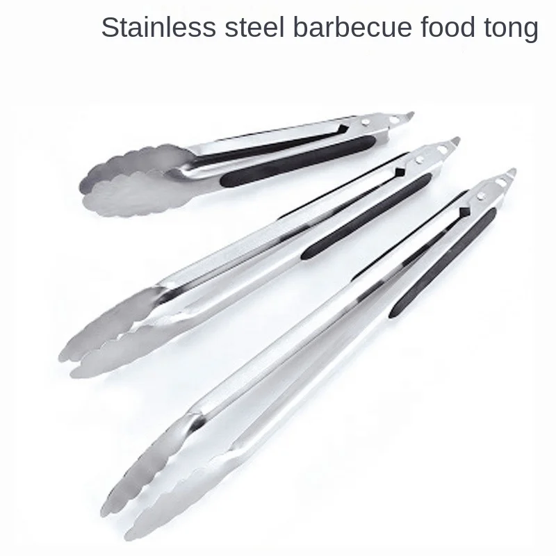 Buffet with kitchen stainless steel food with toast and steak with outdoor barbecue tools