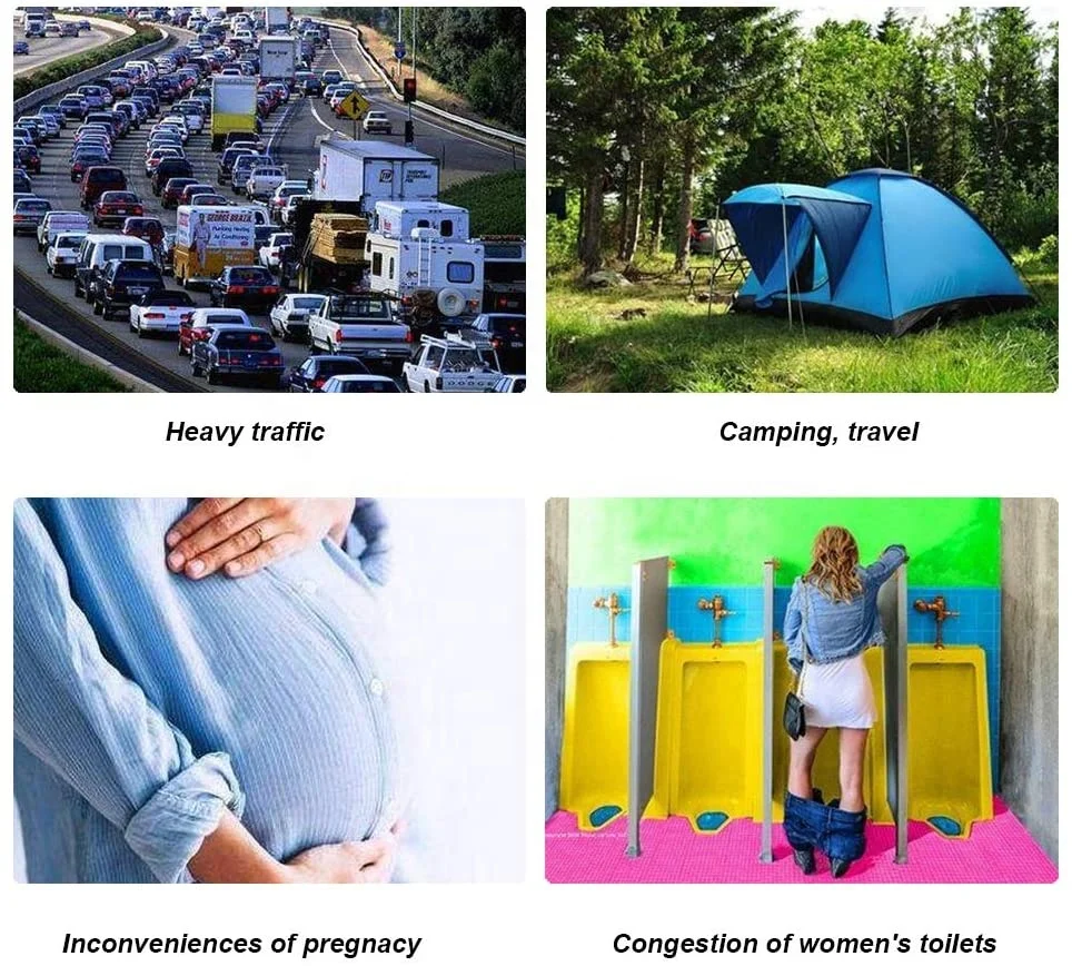 Travel Portable Bathroom Reusable Silicone Lady Women Female Urination Device Funnel Urinal Cup for Women Standing Up to Pee