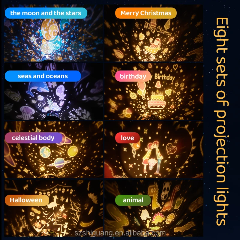 Cute Star Lamp Projector Light Colorful LED Night Lights For Kids USB Charging Rotatable Project Lamp