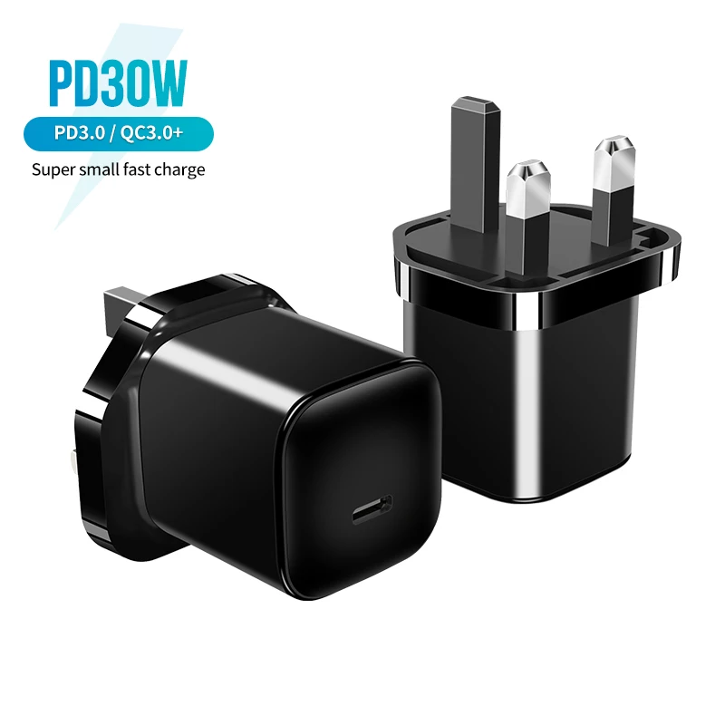 
5V3A 9V3A 12V2.5A 15V2A 20V1.5A Quick charging charger 30w type c UK adapter for mobile and ipad 